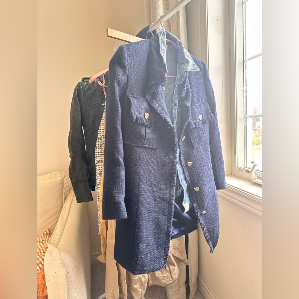 Tweed Navy Blue thick heavy jacket - Picture 11 of 11